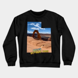 Utah Outline (Arches National Park - Delicate Arch) Crewneck Sweatshirt